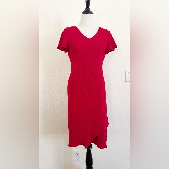 Wrap swing ruffle SL Fashions Scarlet Mini Dress - Picture 1 of 8